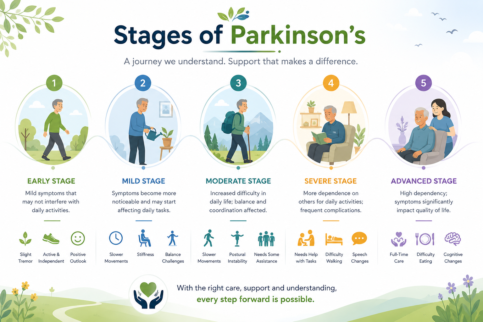 Stages of Parkinson's Disease Infographic